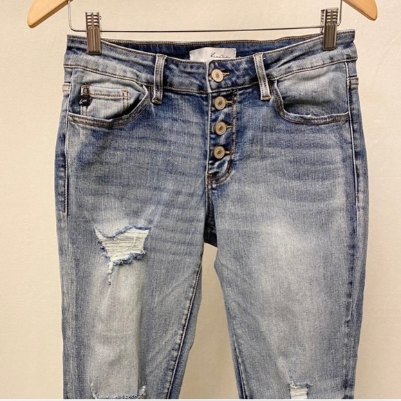 Kancan buttonfly distressed Skinny Jeans Size 13/30 - Picture 5 of 9